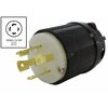 Ac Works NEMA L16-30P 3-Phase 30A 480V 4-Prong Locking Male Plug with UL, C-UL Approval in Black ASL1630P-BK
